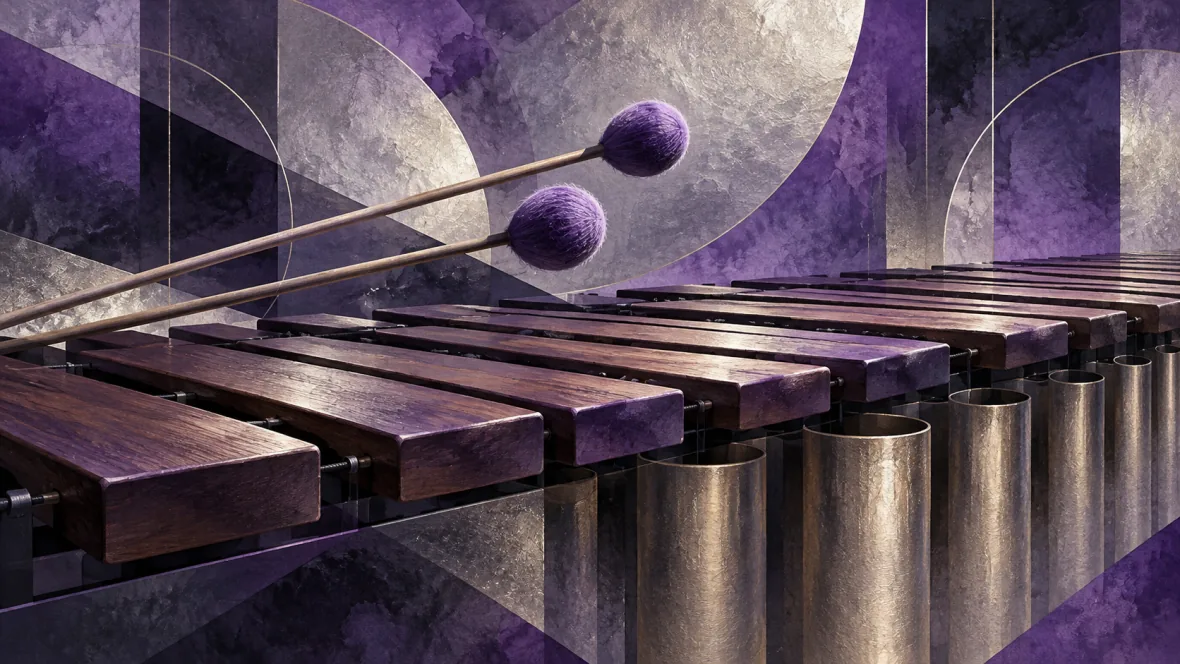Abstract marimba, percussion and stage light (AI-generated illustration)